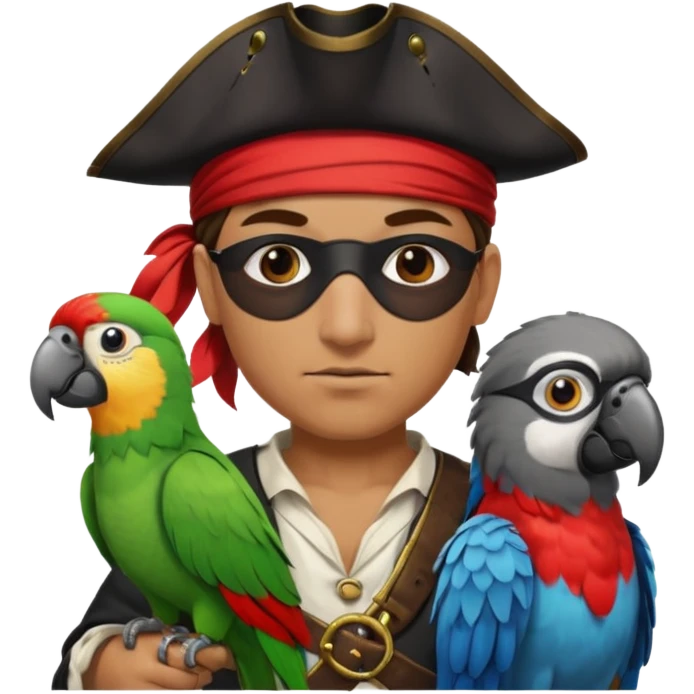 pirate and parrot emoji
