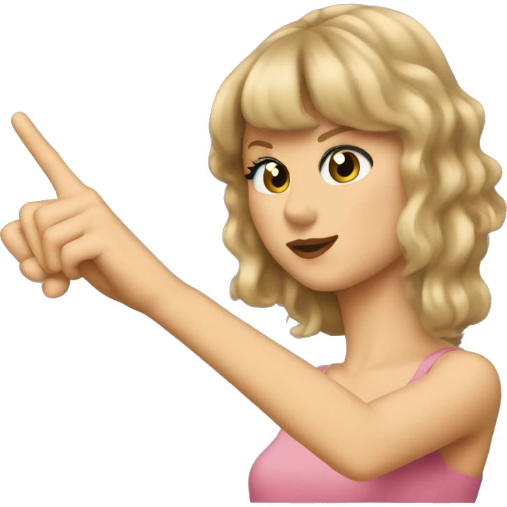 Taylor Swift pointing down with her finger emoji