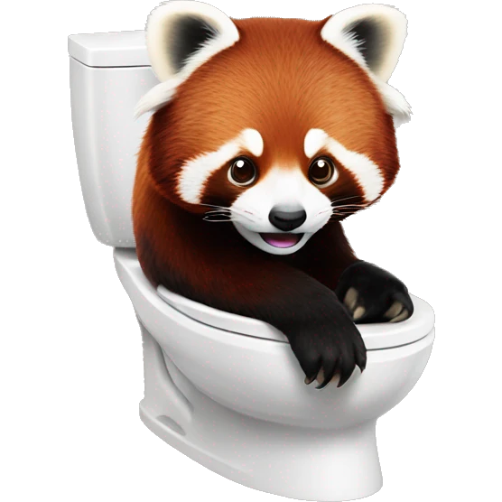 red panda on the toilettes humour emoji