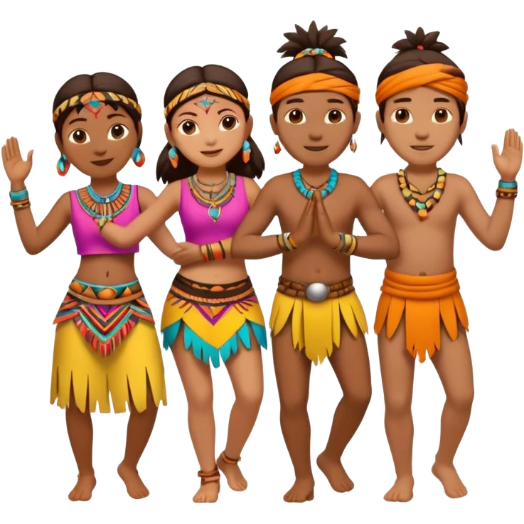 tribals dancing holding hands emoji