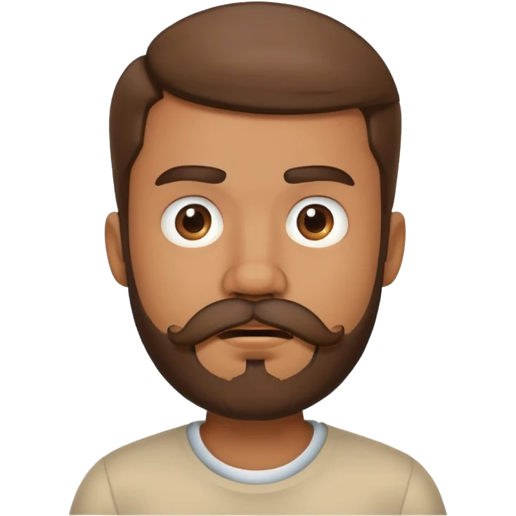 Boy showing confusion, medium skin tone, beard and mustache emoji