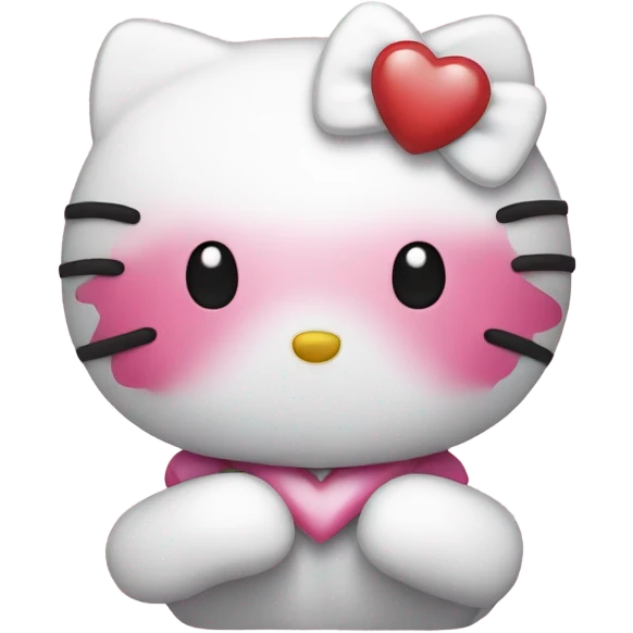 hello kitty with heart emoji