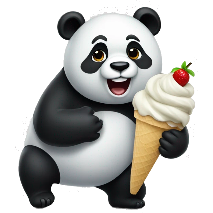 Panda eating ice cream emoji