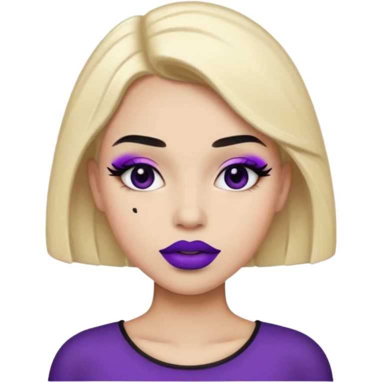 Purple and black lipstick emoji