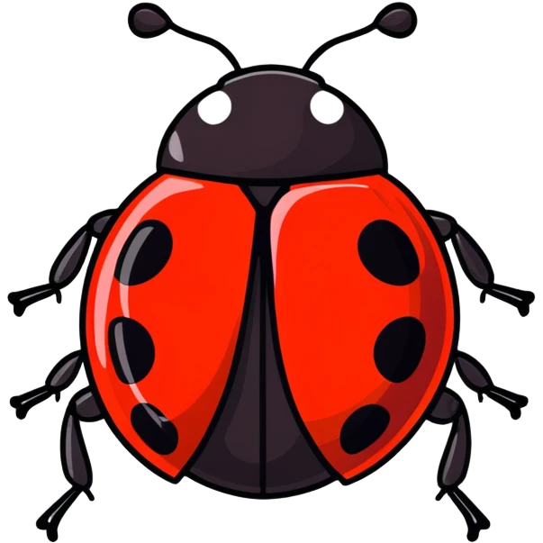 scarlet-colored ladybug with black dots on the back emoji