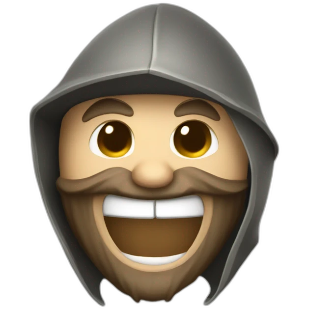 medieval saboteur laughing and escaping, face hidden emoji