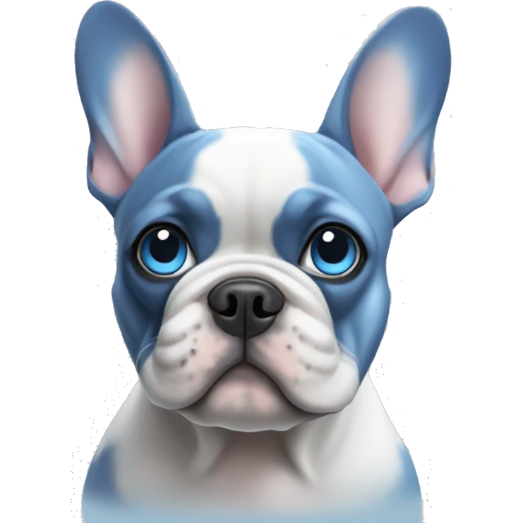 French bulldog of blue color with blue eyes emoji