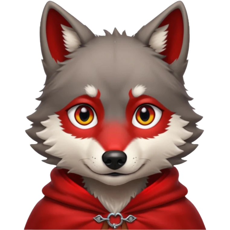 Vampire Pet, Tiny wolf in red collar cloak, red eye emoji