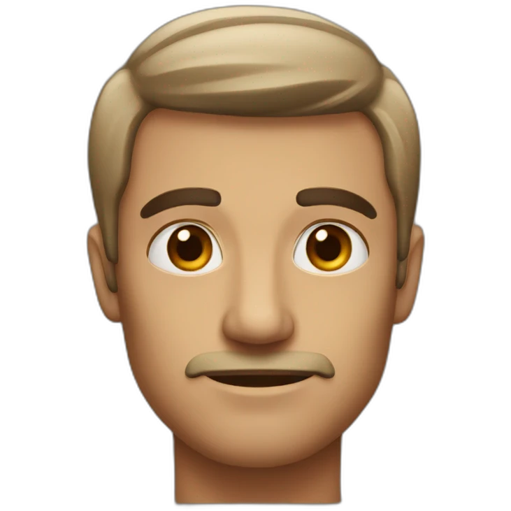 a bold headded man with brown eyes emoji