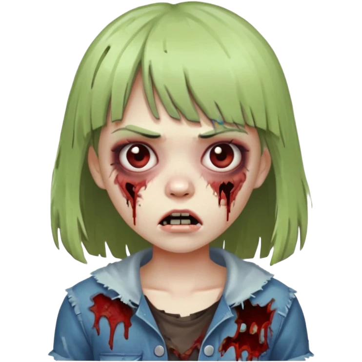 uma garrota zumbi com franja  emoji
