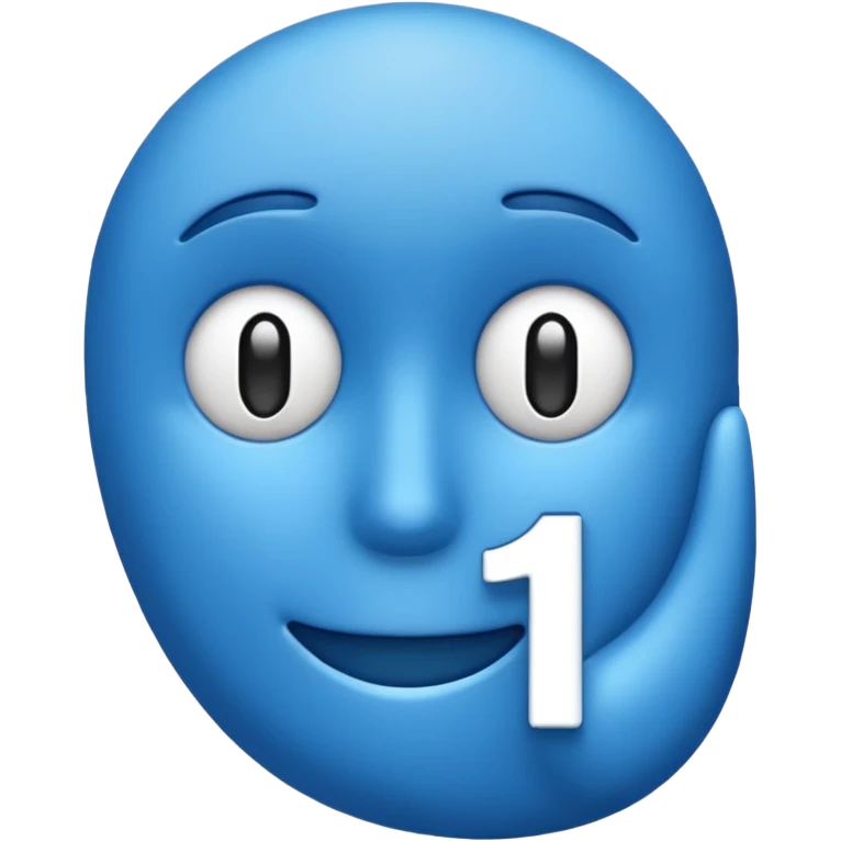 numero 1 azul emoji