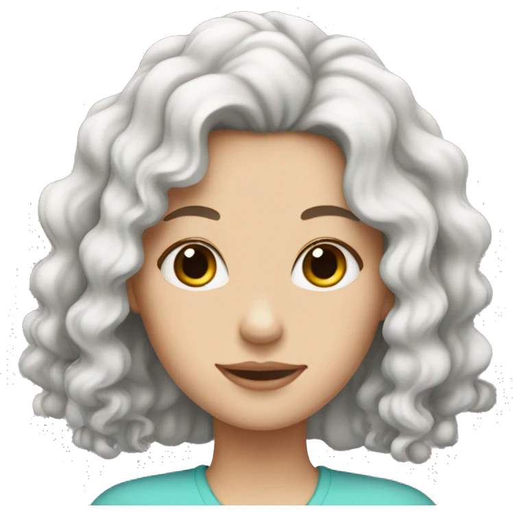 White girl with black curly hair emoji