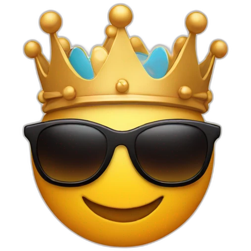 Instragtam emoji with sunglasses and crown emoji