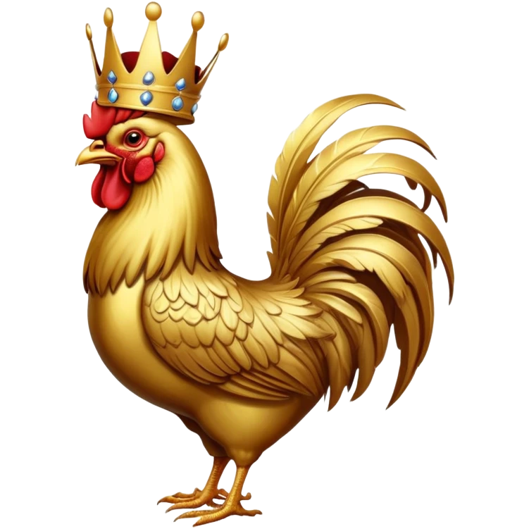 rooster with a crown emoji
