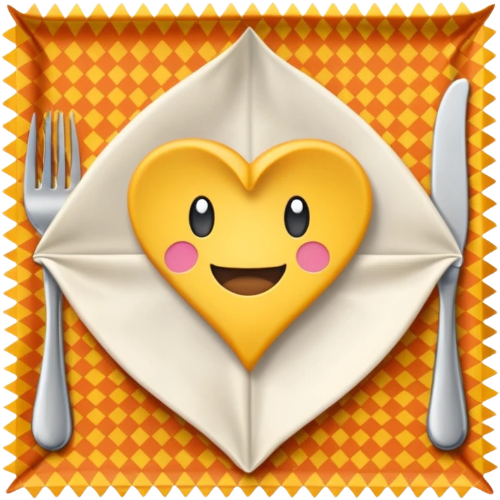 flapped patterned napkin emoji