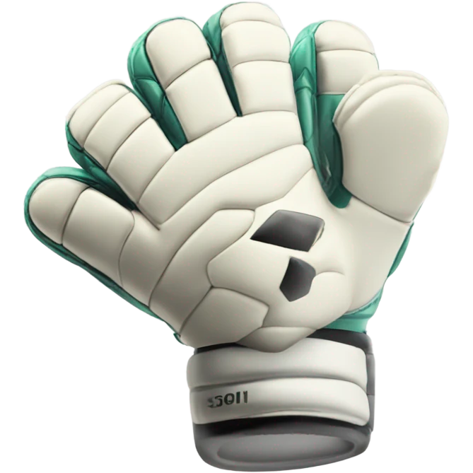 An emoji of a pair of goalkeeper gloves, slightly open, with a sporty design and padded palms, ready to catch a soccer ball emoji