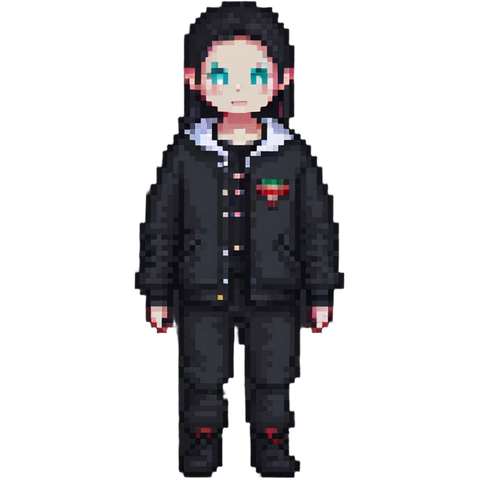 strange character with fashionable minimalist clothes emoji
