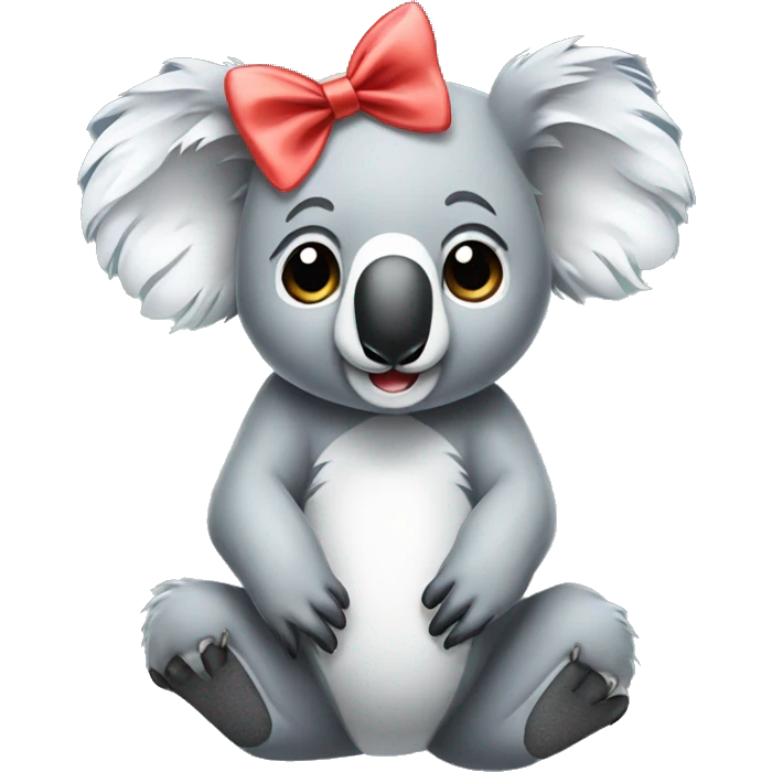 Koala wearing a bow emoji