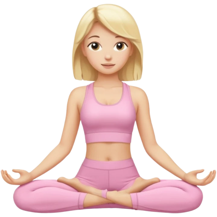 Yoga Blonde Girl With Light Pink Clothes emoji