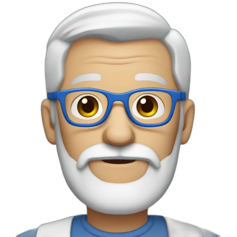grandpa white blue glasses 50 years old gray beard emoji