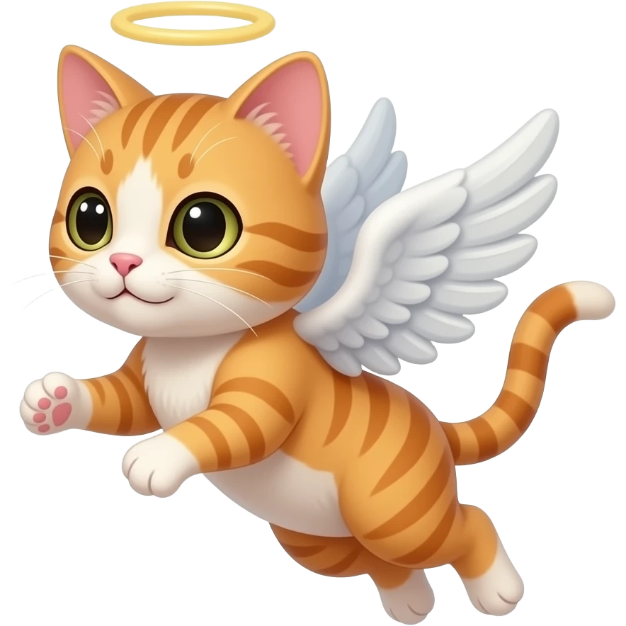 flying cherub cat with wings emoji