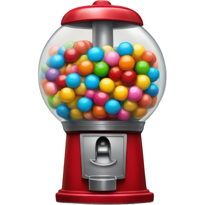 Realistic gumball machine with colorful gumball inside of it. emoji