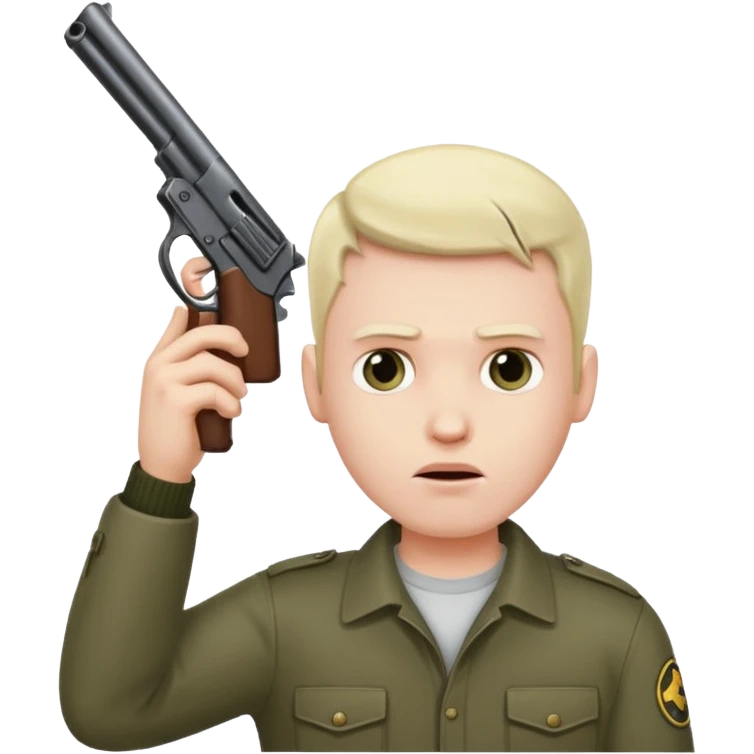 man holding gun to his head  emoji