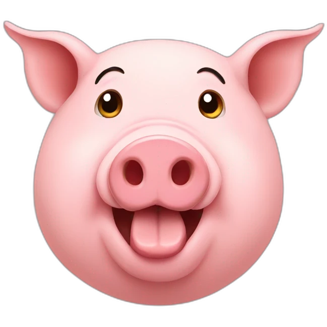 pig with a ha emoji