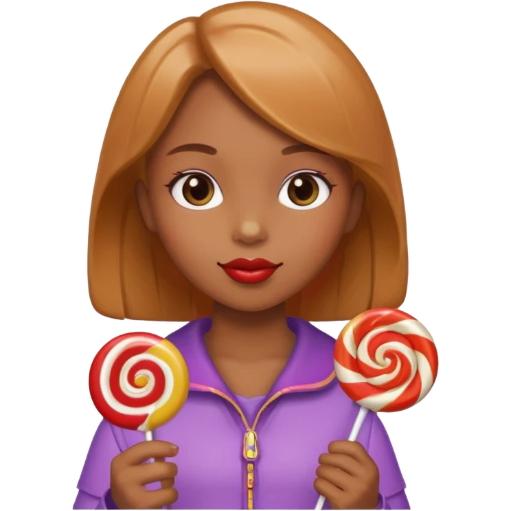 girl made of candy, with accessories from candy emoji