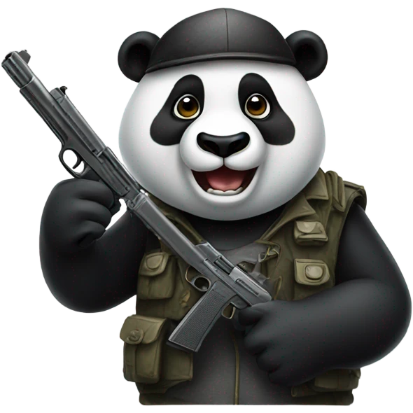 Panda with a pistol emoji