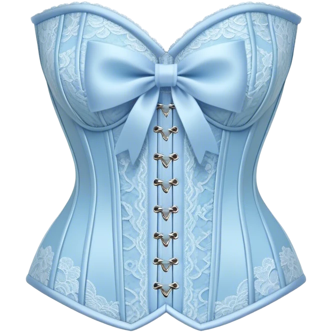 pastel blue lace corset with bows emoji