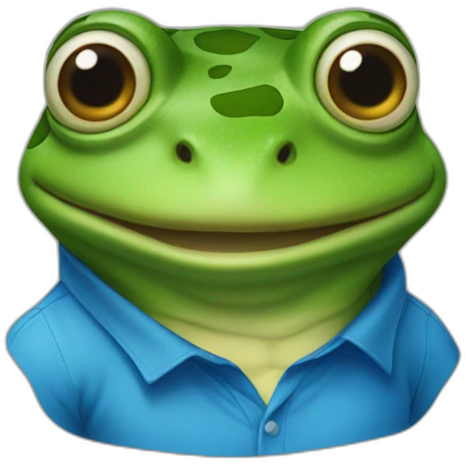 bufo the frog with a blue shirt emoji