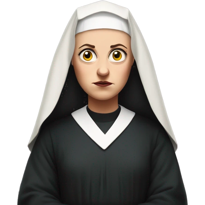 Nun Sister Michael from Derry Girls looking grumpy emoji