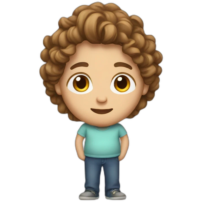 Wavy hair pregnant man emoji