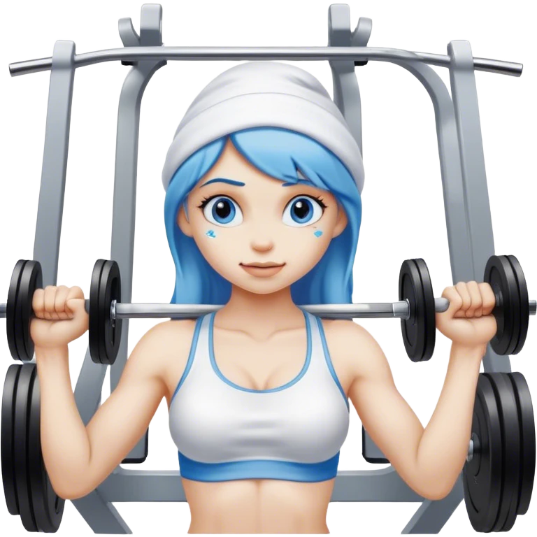 Smurfette in the gym emoji