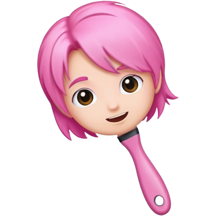 hair brush pink emoji