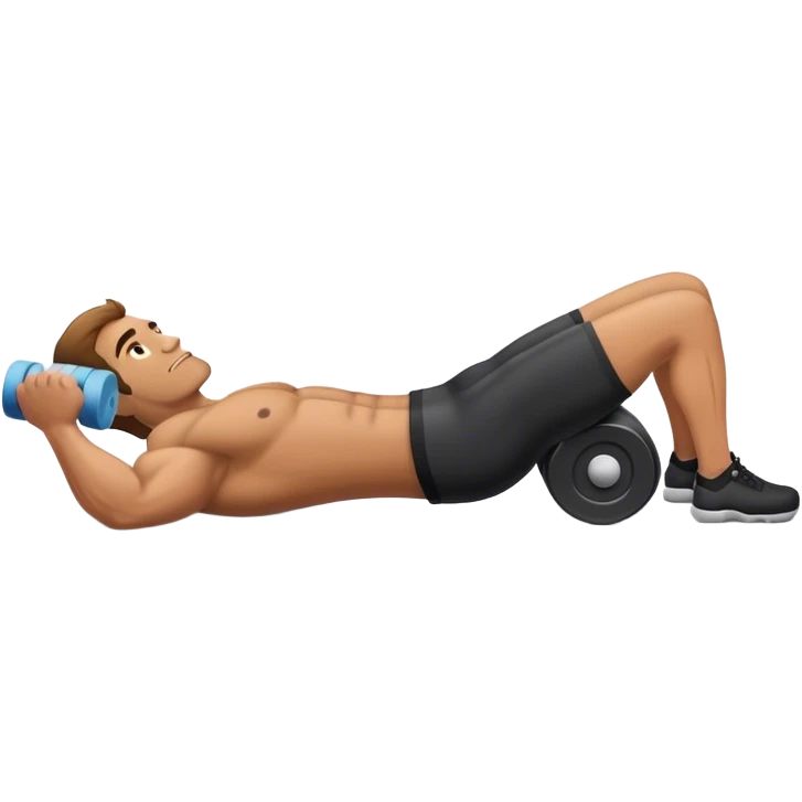buff guy lying down on foam-oller emoji