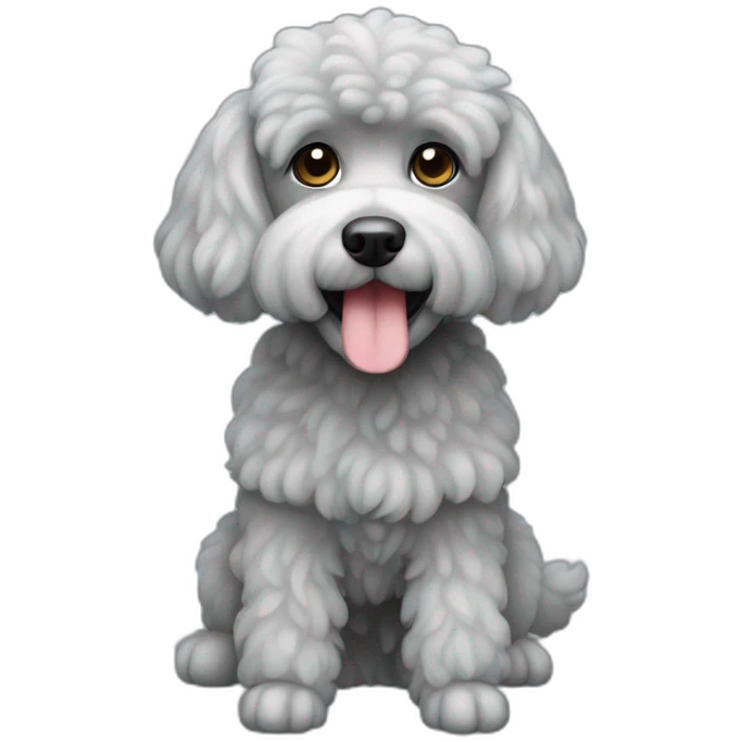 Caniche color gris emoji