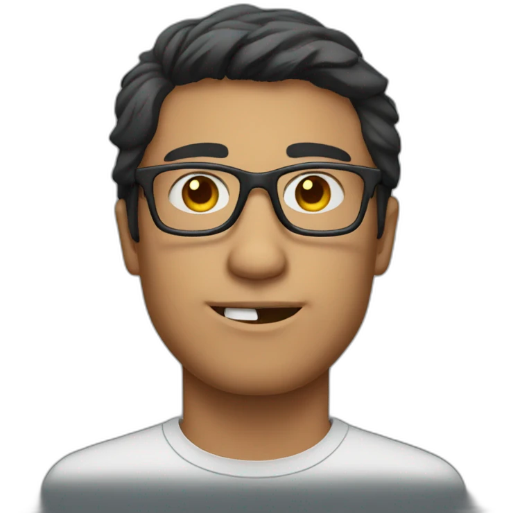 guy with dark hair and glasses emoji