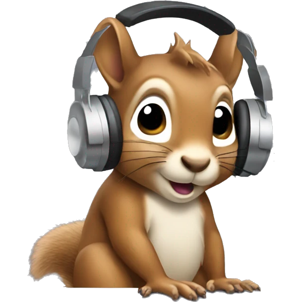 Squirrel with headphones  emoji