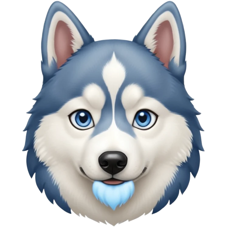 Black and white Siberian husky with blue eyes emoji