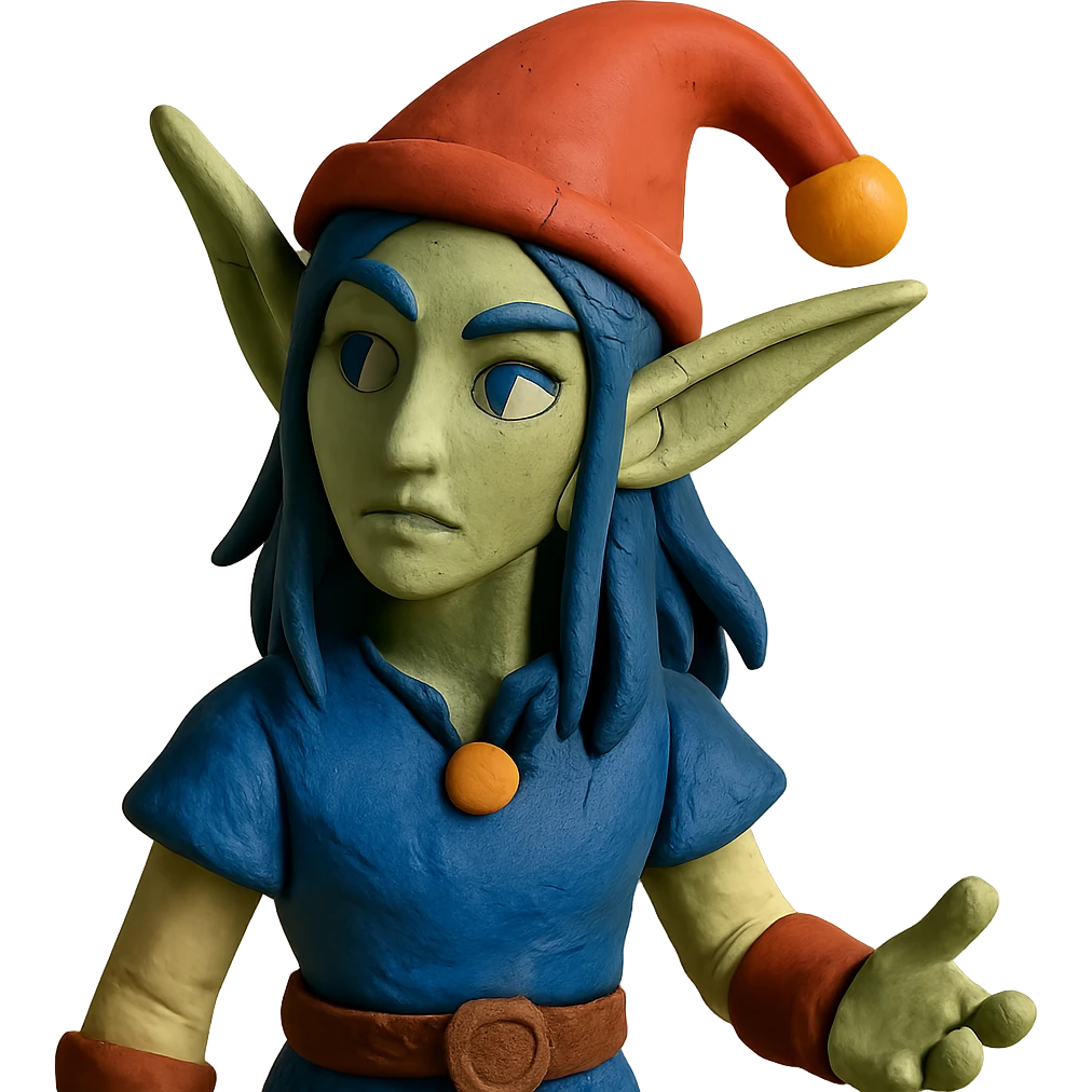 World of Warcraft elf in claymation style emoji