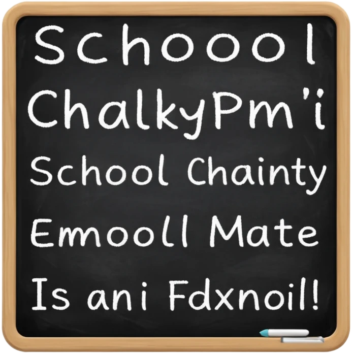 black board whith white words : school emoji