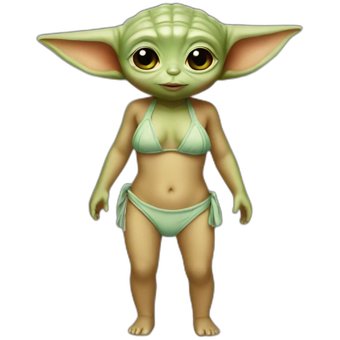Baby yoda in bikini emoji