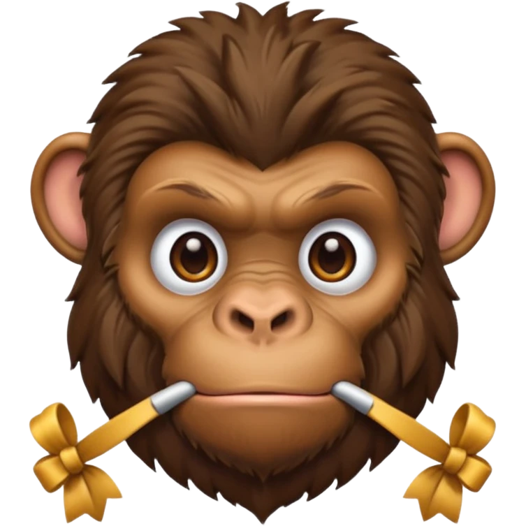 Eine Affe mit schleifen emoji