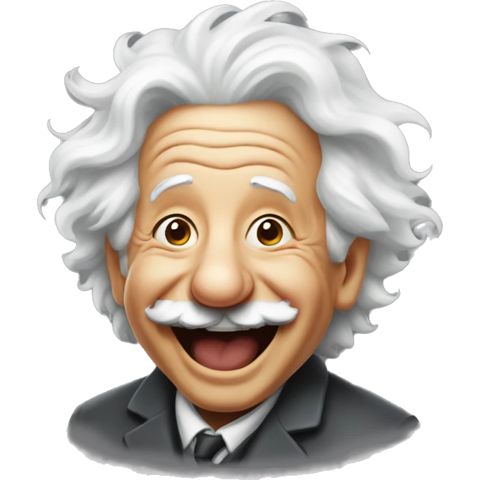 Einstein laughing emoji