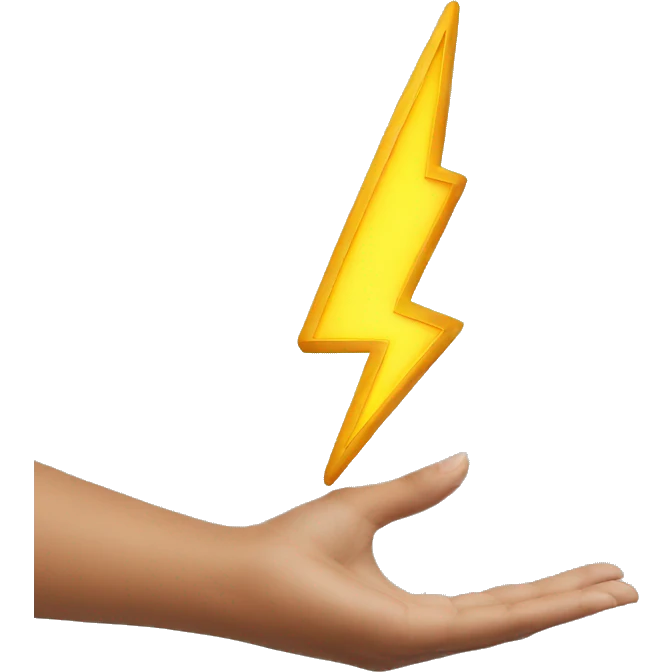lightning bolt in hand emoji