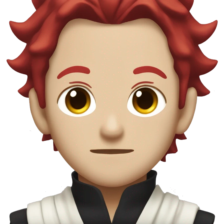 front facing Tanjiro Kamado of Demon Slayer, with the red scar on the side of his head emoji