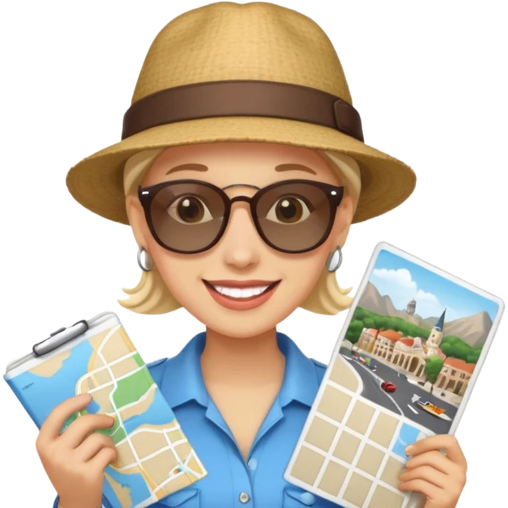 city tourist with map emoji