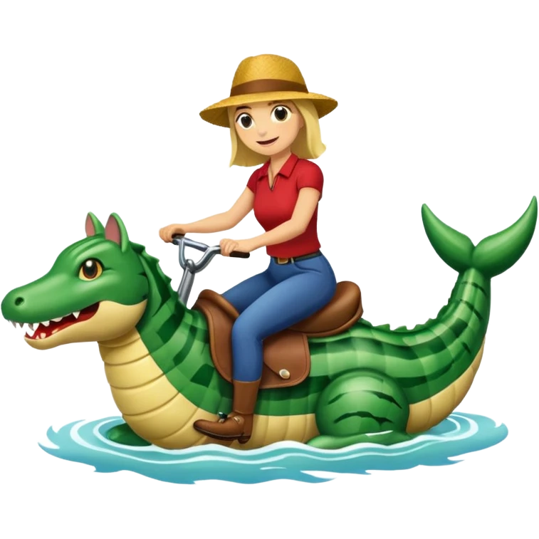 Kathy bar riding a alligato emoji